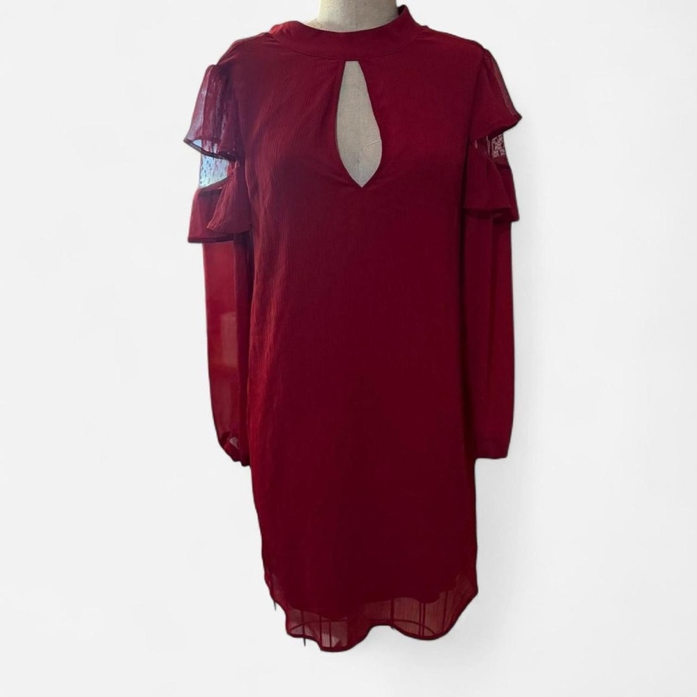 Express Red Mini Dress with Cut-Out Design